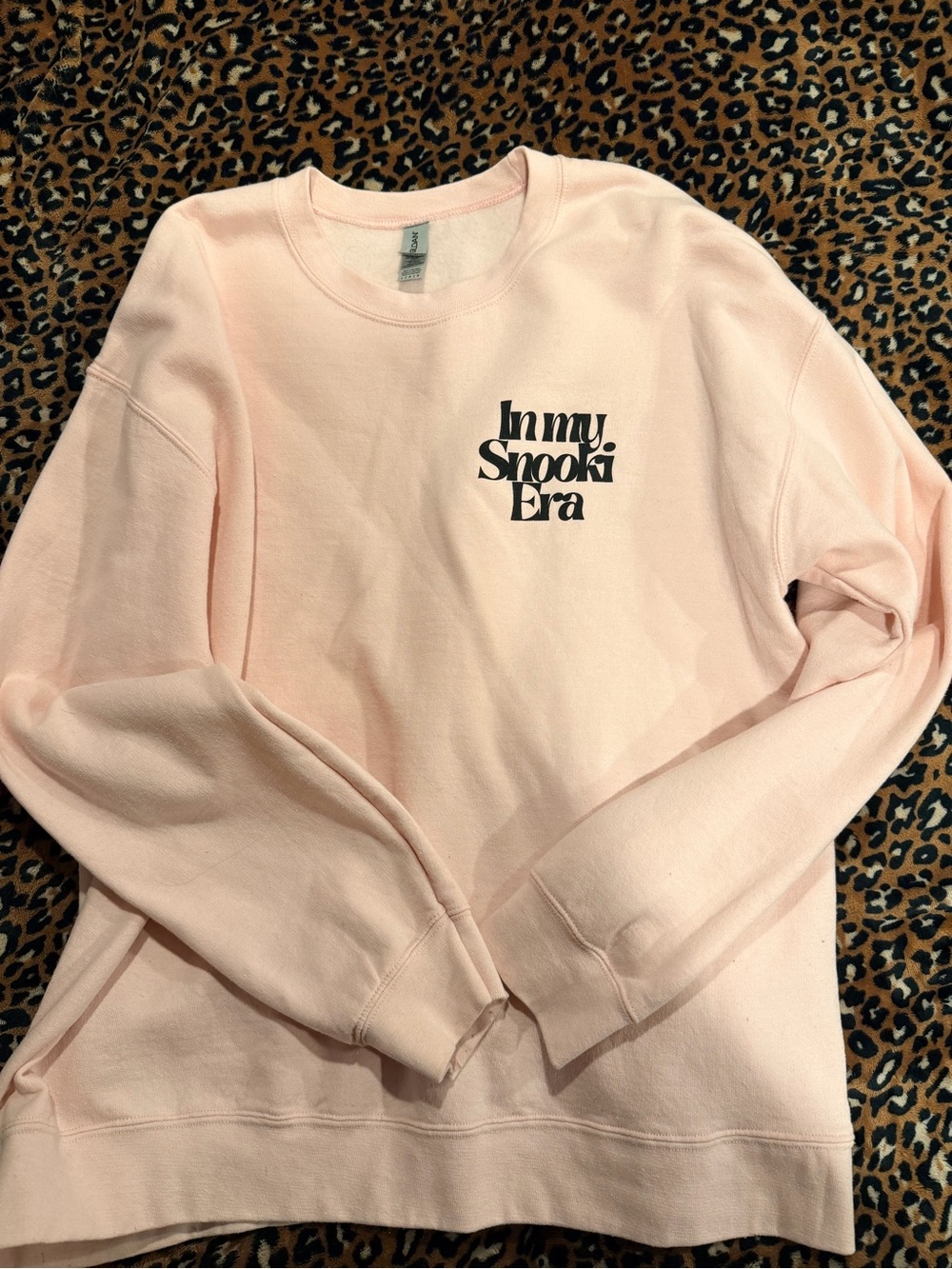 Gildan Light Pink 'In My Snooki Era' Crewneck Sweatshirt